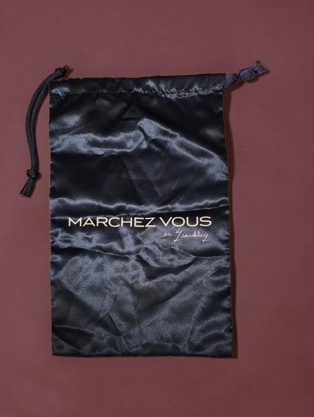 Marchez Vous Satin Drawstring Dust Bag